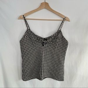 Reformation Gingham Tie-Front Tank